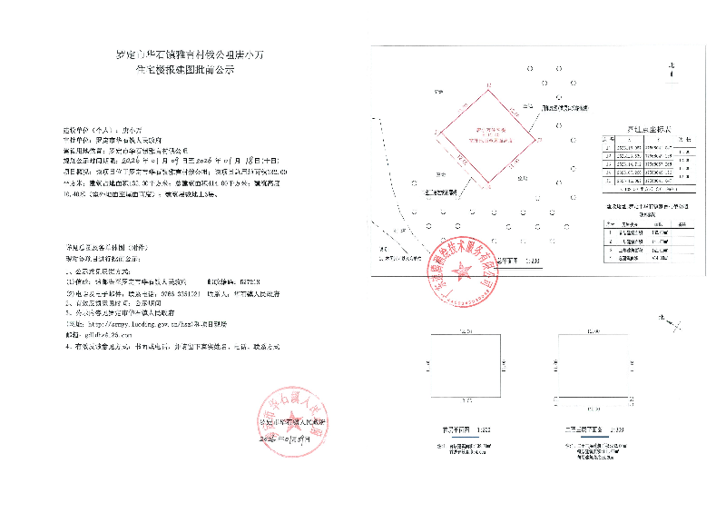 罗定市华石镇雅言村俄公咀唐小万住宅楼报建图批前公示.png