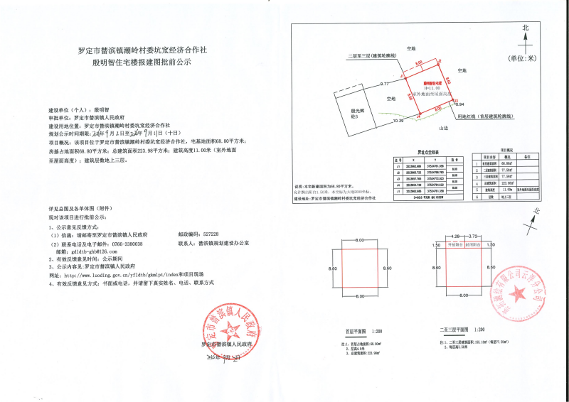 潮岭村坑窊经济合作社社殷明智住宅楼报建图批前公示_01.png