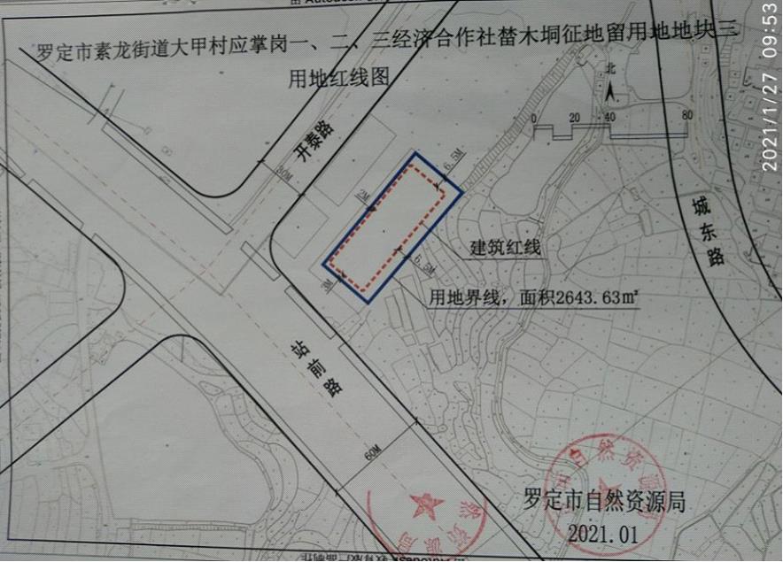 关于罗定市素龙街道大甲村应掌岗一,二,三经济合作社位于罗定市素龙